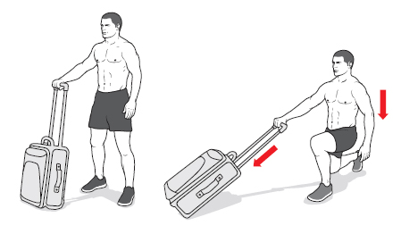 Командировочный фитнес: тренировка с чемоданом