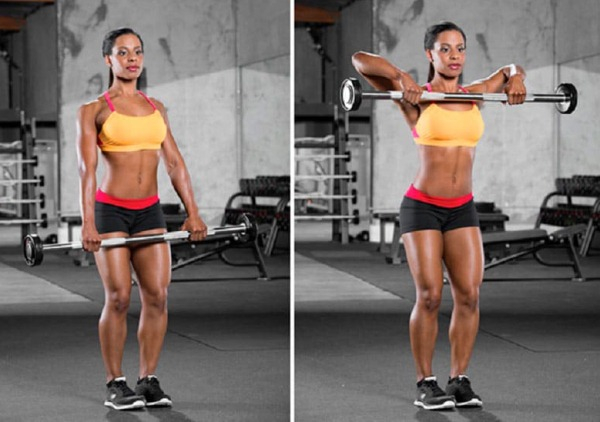 Упражнения на задние дельты плеч для девушек с гантелями, штангой, в тренажерном зале